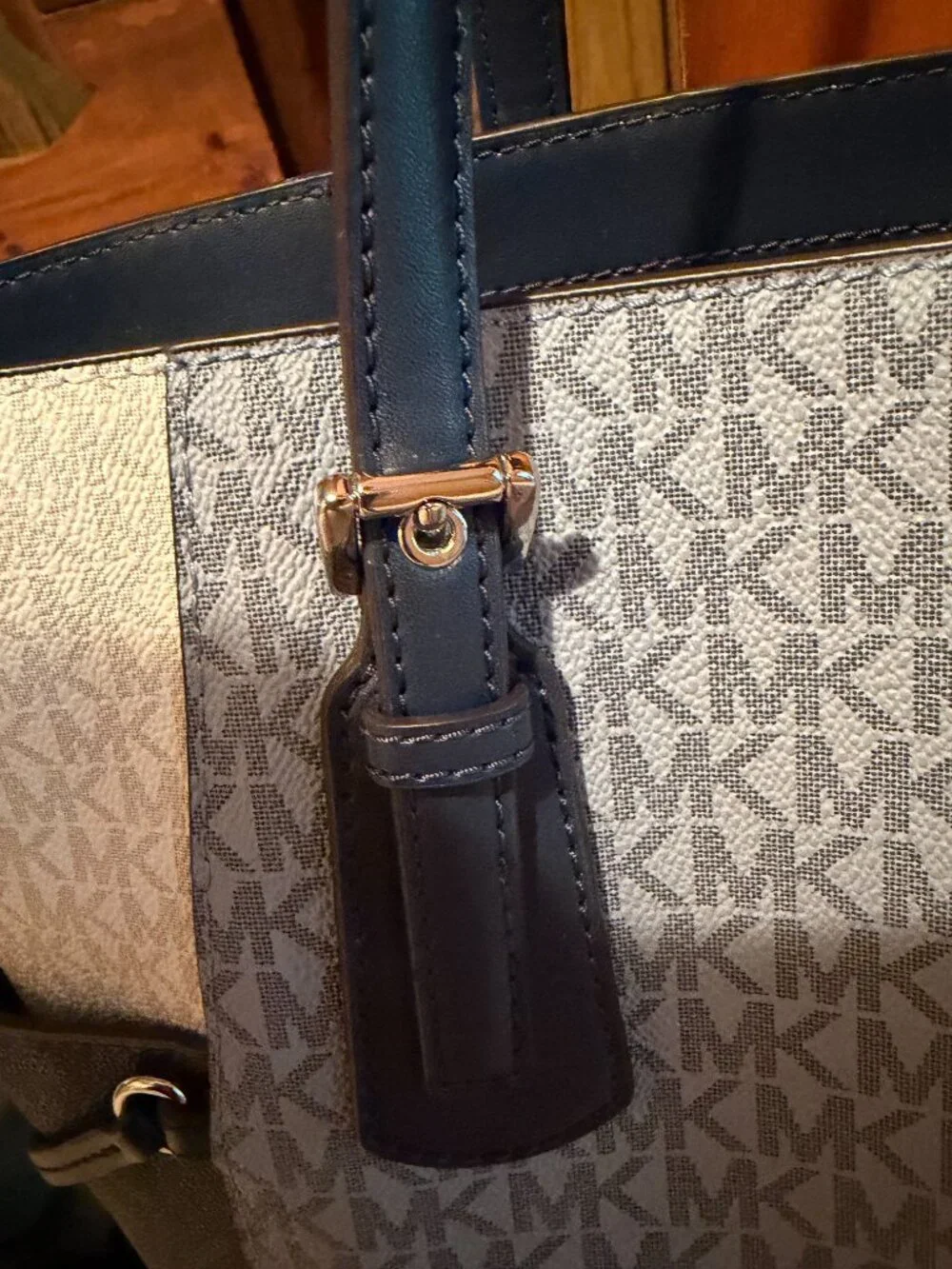 Michael Kors Voyager Large Color-Block Signature Logo Tote Bag